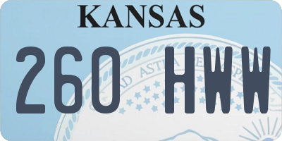 KS license plate 260HWW