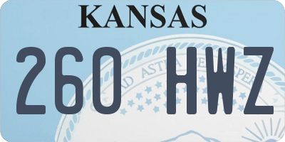 KS license plate 260HWZ