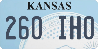 KS license plate 260IHO