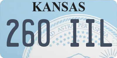 KS license plate 260IIL