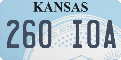 KS license plate 260IOA