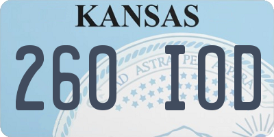 KS license plate 260IOD