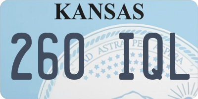 KS license plate 260IQL