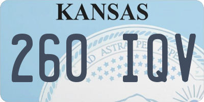 KS license plate 260IQV