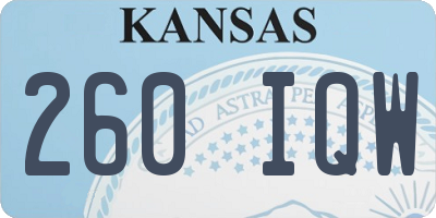 KS license plate 260IQW