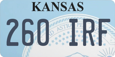 KS license plate 260IRF
