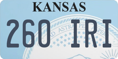 KS license plate 260IRI
