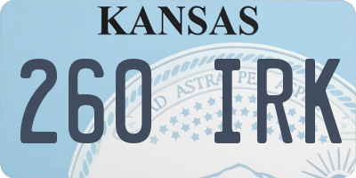 KS license plate 260IRK