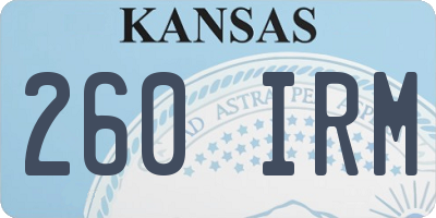KS license plate 260IRM