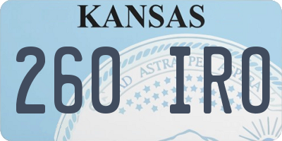 KS license plate 260IRO