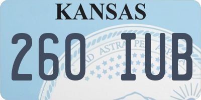 KS license plate 260IUB