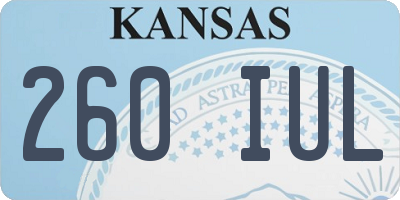 KS license plate 260IUL