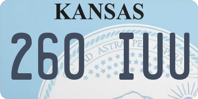 KS license plate 260IUU