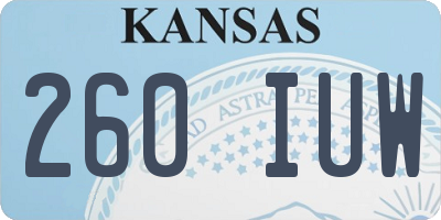 KS license plate 260IUW