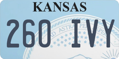 KS license plate 260IVY