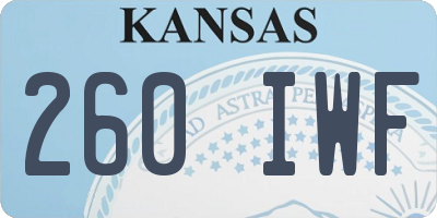 KS license plate 260IWF