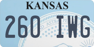KS license plate 260IWG