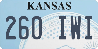 KS license plate 260IWI