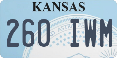 KS license plate 260IWM