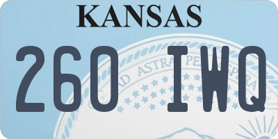 KS license plate 260IWQ