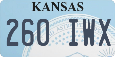 KS license plate 260IWX