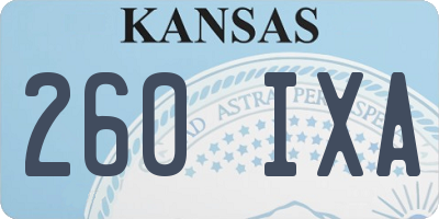 KS license plate 260IXA