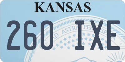 KS license plate 260IXE