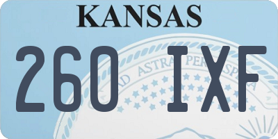 KS license plate 260IXF