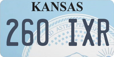 KS license plate 260IXR