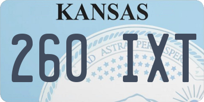 KS license plate 260IXT