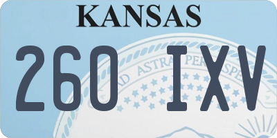 KS license plate 260IXV