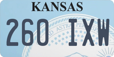 KS license plate 260IXW