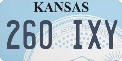 KS license plate 260IXY