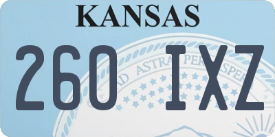 KS license plate 260IXZ