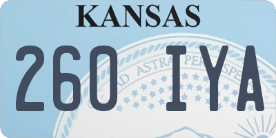 KS license plate 260IYA