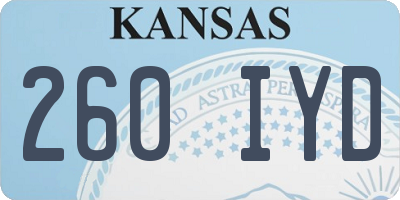 KS license plate 260IYD