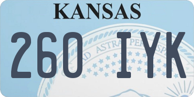 KS license plate 260IYK