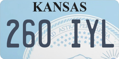 KS license plate 260IYL