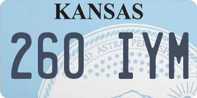 KS license plate 260IYM