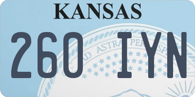 KS license plate 260IYN