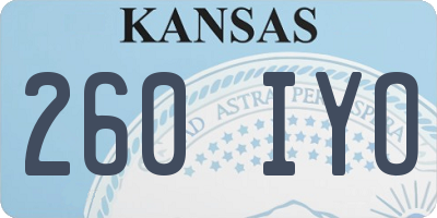 KS license plate 260IYO