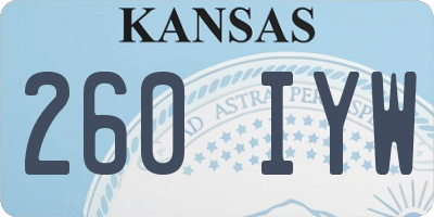 KS license plate 260IYW