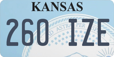 KS license plate 260IZE