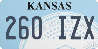 KS license plate 260IZX