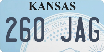 KS license plate 260JAG