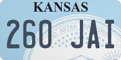 KS license plate 260JAI