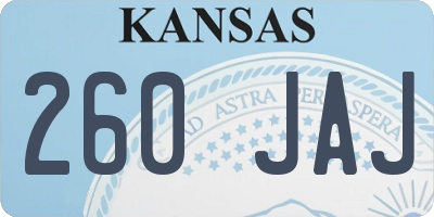 KS license plate 260JAJ