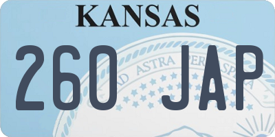 KS license plate 260JAP
