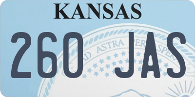 KS license plate 260JAS