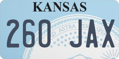 KS license plate 260JAX